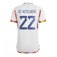 Belgien Charles De Ketelaere #22 Fußballbekleidung Auswärtstrikot WM 2022 Kurzarm